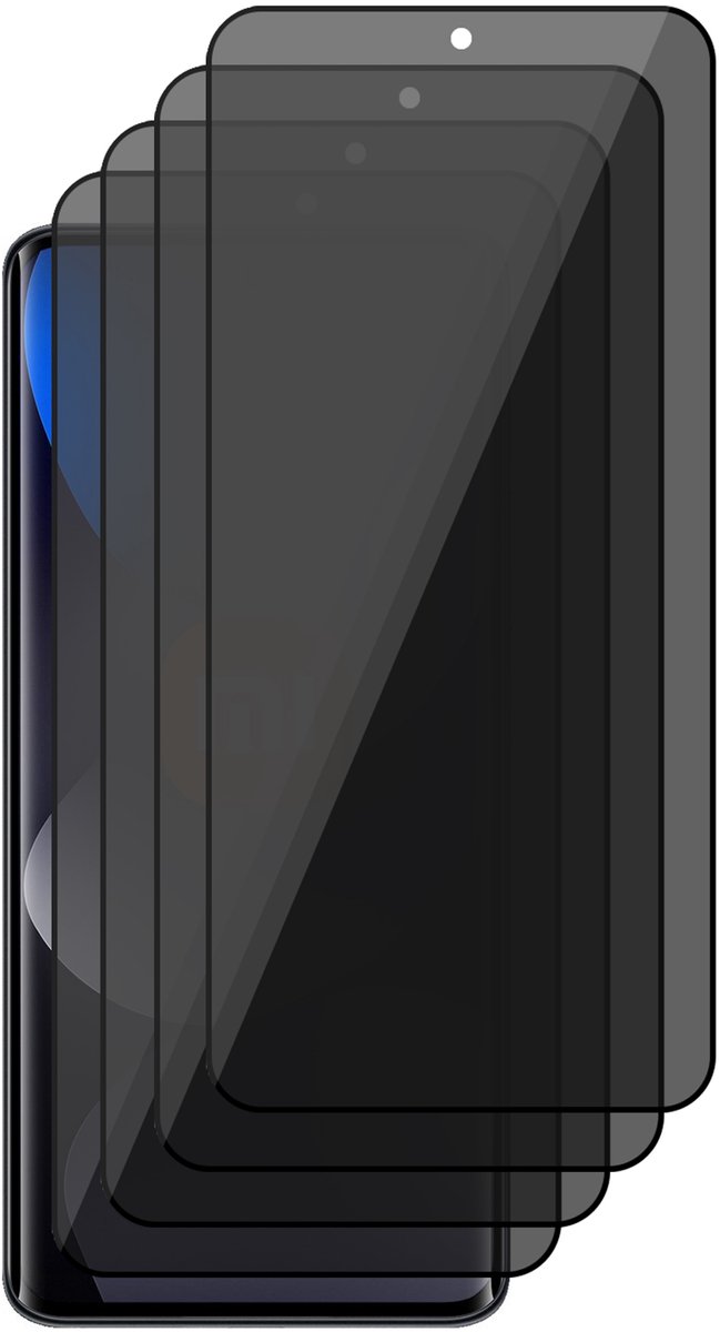 Privacy Screenprotector geschikt voor Xiaomi Redmi Note 15 4G / 5G / Poco M8 5G – 4 Stuks – Full Cover Gehard Glas – Anti Inkijk – Privacy Filter