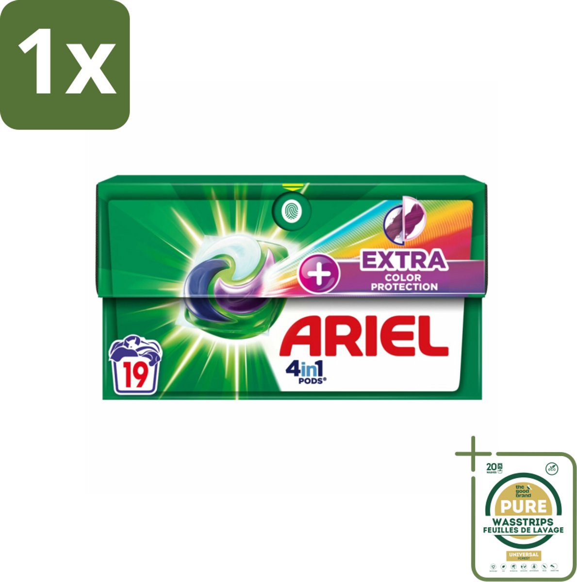 1 x Ariel Original - Extra Kleurbescherming - Wasmiddelcapsules - 4in1 Pods - Witte en Gekleurde Was - 19 Wasbeurten- Kleurbescherming - Wasmiddel - Wasbeurt - Wasprogramma - Wasmiddelcapsules