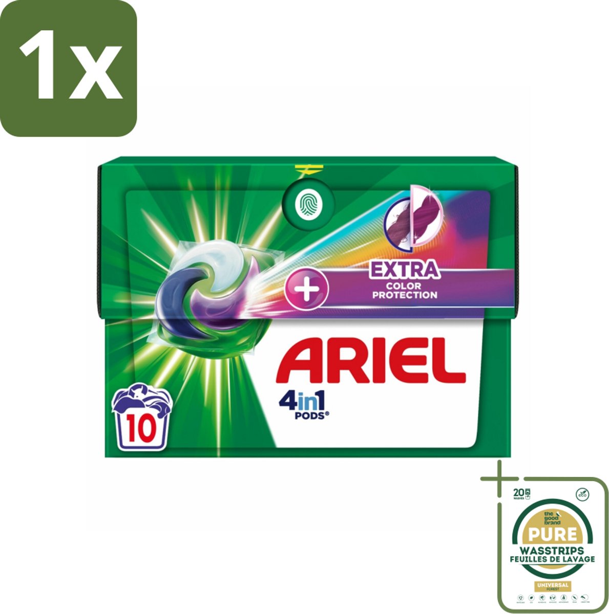 1 x Ariel Original - Extra Kleurbescherming - Wasmiddelcapsules - 4in1 Pods - Witte en Gekleurde Was - 10 Wasbeurten- Wasmiddel - Wascapsules - Kleurbescherming - Reinigen - Vlekken Verwijderen