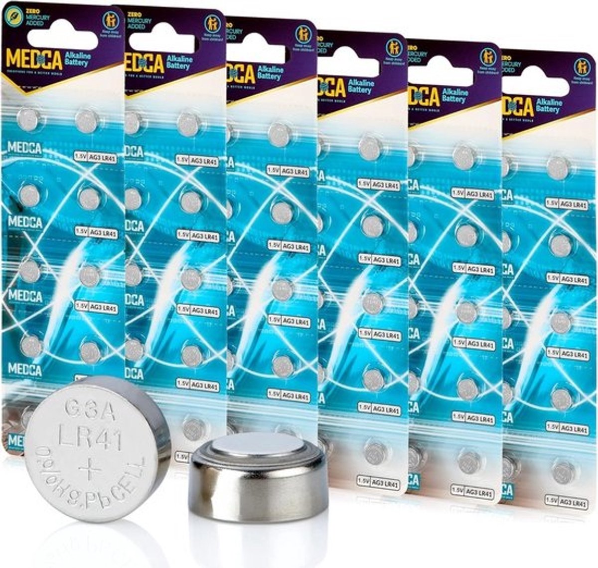 Alkaline Knoopcelbatterijen - LR41, 192, 92A, LR736, AG3 - 60 Stuks voor Gehoorapparaten, Versterkers, Klokken, Speelgoed en Afstandsbedieningen