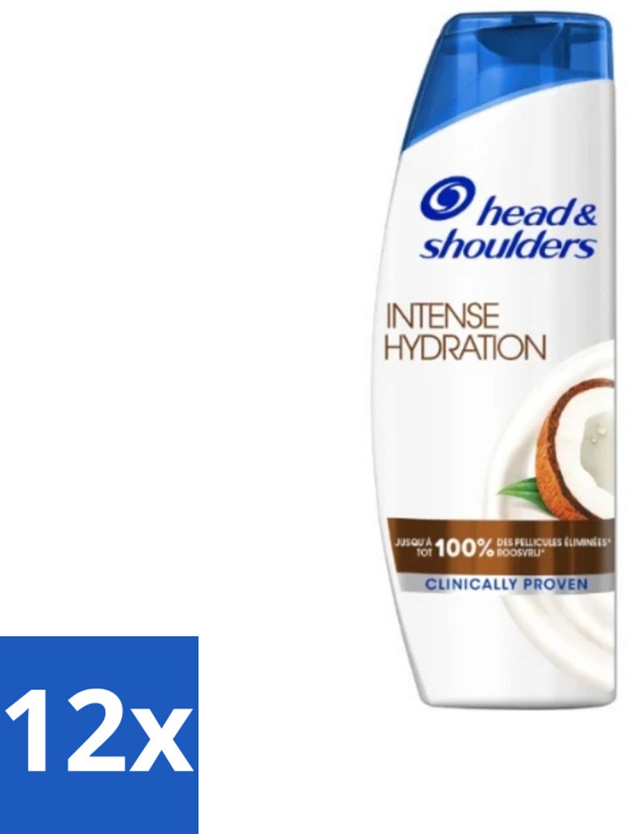 12 x Head & Shoulders - Anti-Roos Shampoo - Intense Hydration - Met Kokosolie - 285 ml - Anti-Roos Shampoo - Hydraterende Shampoo - Roze Shampoo - Kokosolie Shampoo - Hoofdhuid Verzorging