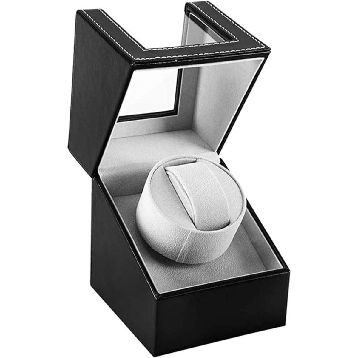 Klarven® Horloge Doos Zwart - Geluidsloos, Automatisch, Beschermend - Voor 1 Horloge - B 20 x D 16 x H 14 cm
