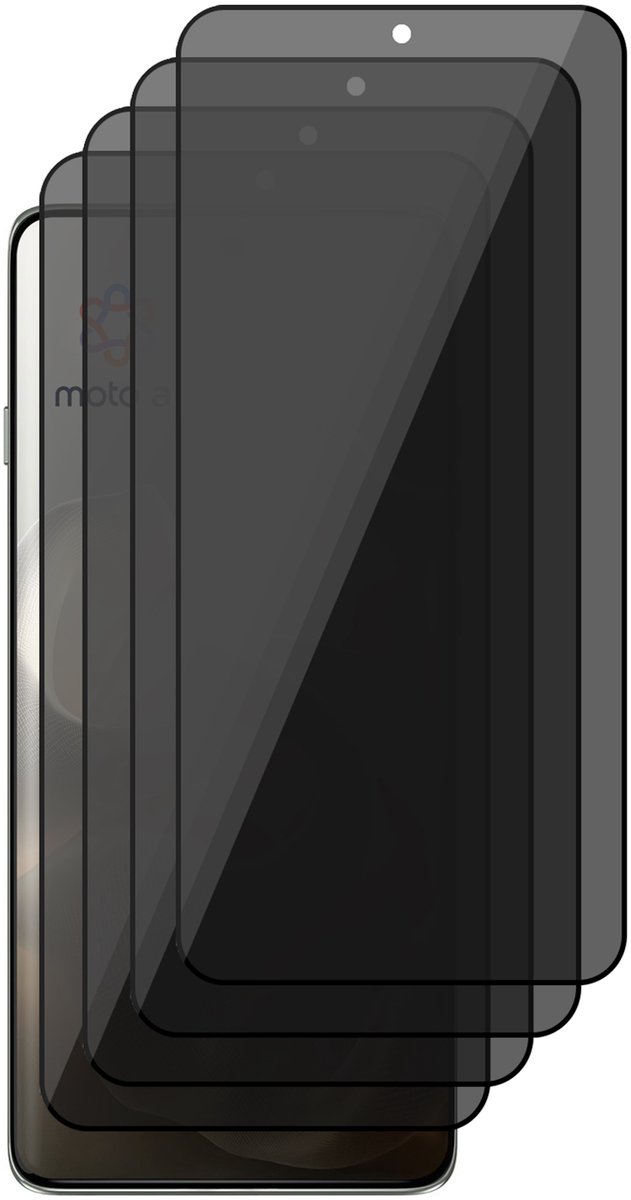 Privacy Screenprotector geschikt voor Motorola Moto Edge 60 / 60 Fusion – 4 Stuks – Full Cover Gehard Glas – Anti Inkijk – Privacy Filter