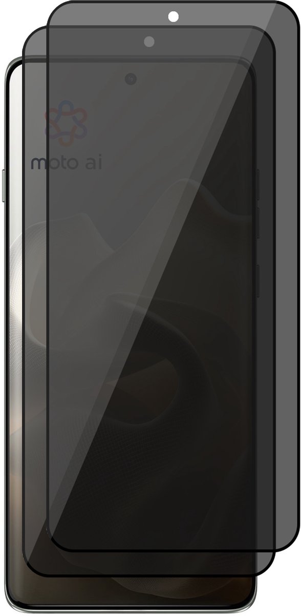 Privacy Screenprotector geschikt voor Motorola Moto Edge 60 / 60 Fusion – 2 Stuks – Full Cover Gehard Glas – Anti Inkijk – Privacy Filter