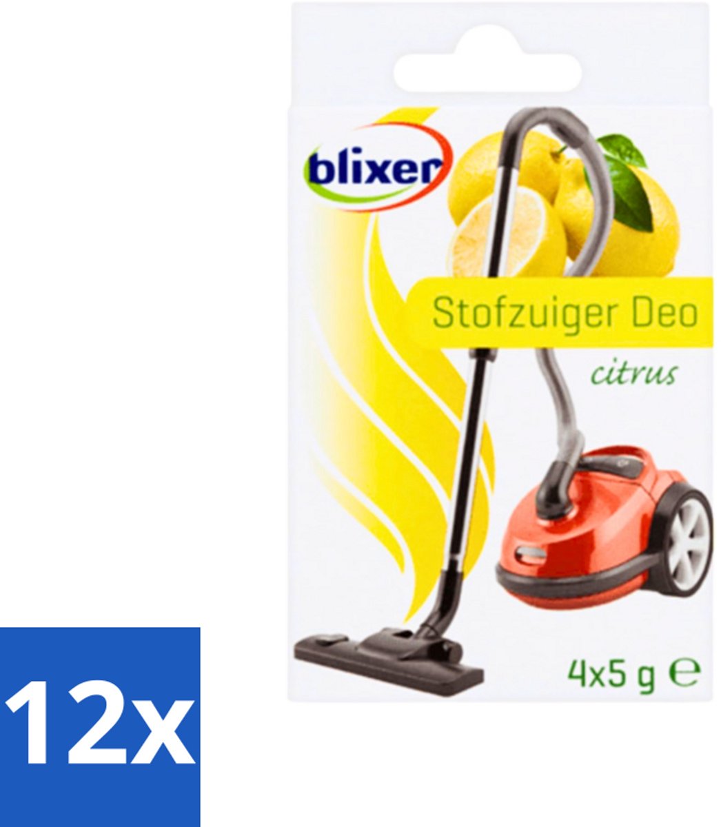 12 x Blixer - Beckmann - Stofzuiger Deodorant - Citrus - 4 Geurverspreiders - Stofzuiger Geur - Citrus Geur - Huis Geur - Frisse Geur - Stofzuiger Deo