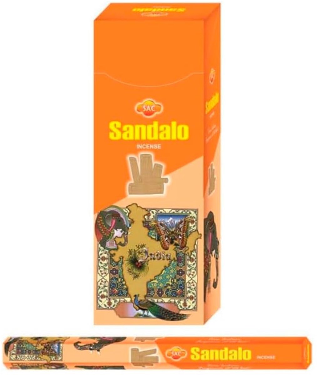 Elzusha - Sandelhout Wierook Set - 6 Hexagonale Tubes voor Ontspanning