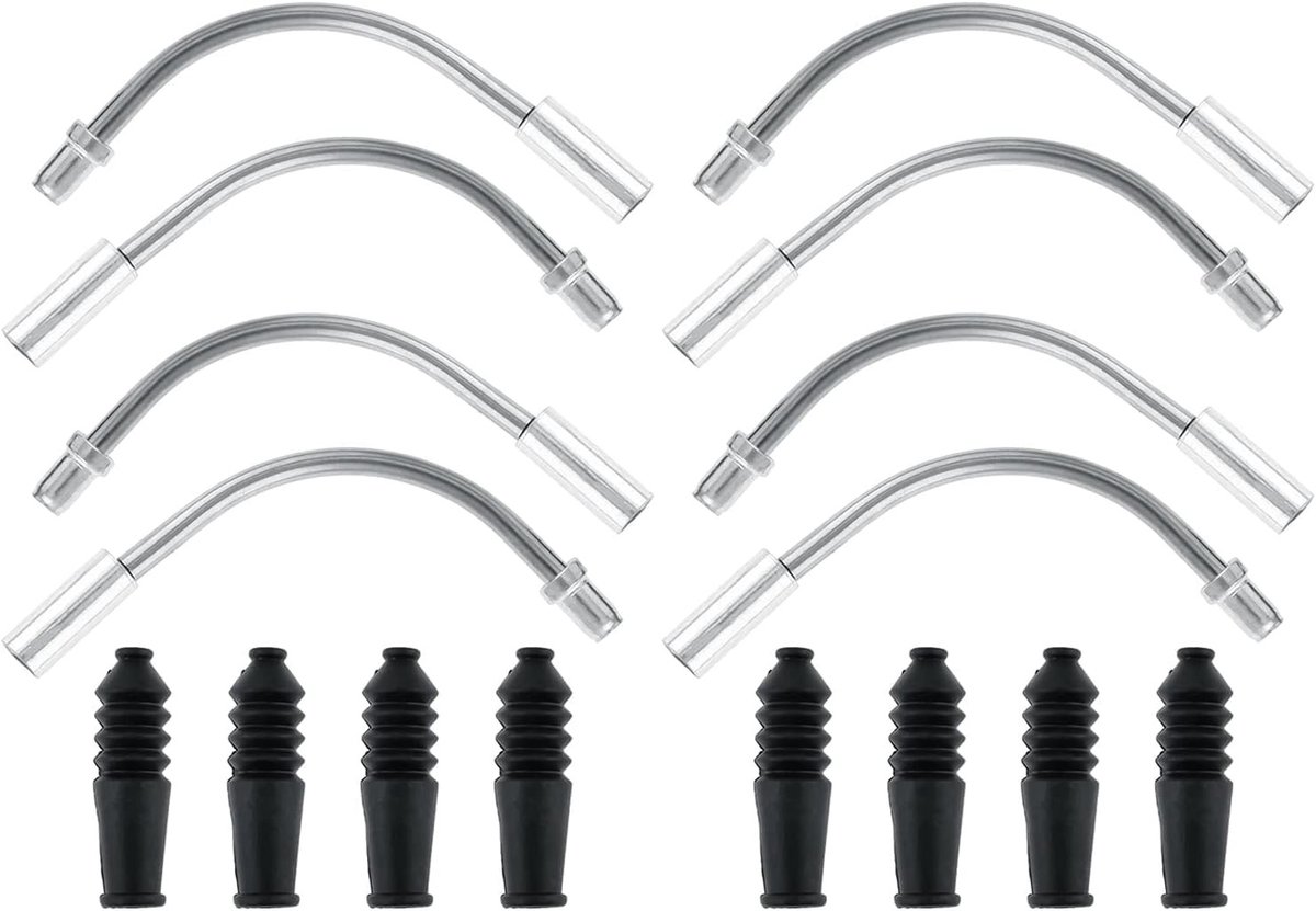 Elzusha- Fietskabel Geleidingspijp 8 Sets - Duurzaam Metaal - V Rem Kabel - Soepel Remmen - Flexibele Hoeken - Optimale Kabelgeleiding - Remkabel