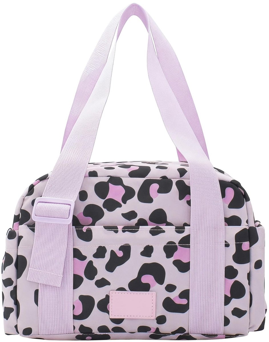 Elzusha - Mini Koeltasje voor Vrouwen en Mannen - Geïsoleerde Lunchtas voor Werk en Reizen (6L, Roze Paars Luipaard)