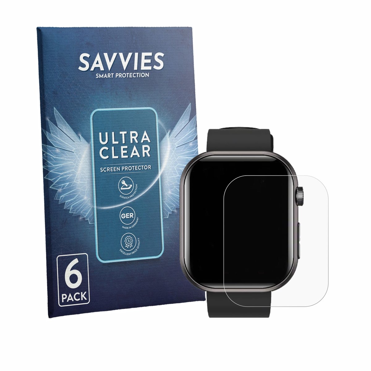 Savvies - Screenprotector voor Banlvs Smartwatch 1.96" - Folie Beschermfolie transparant 6 Stuks