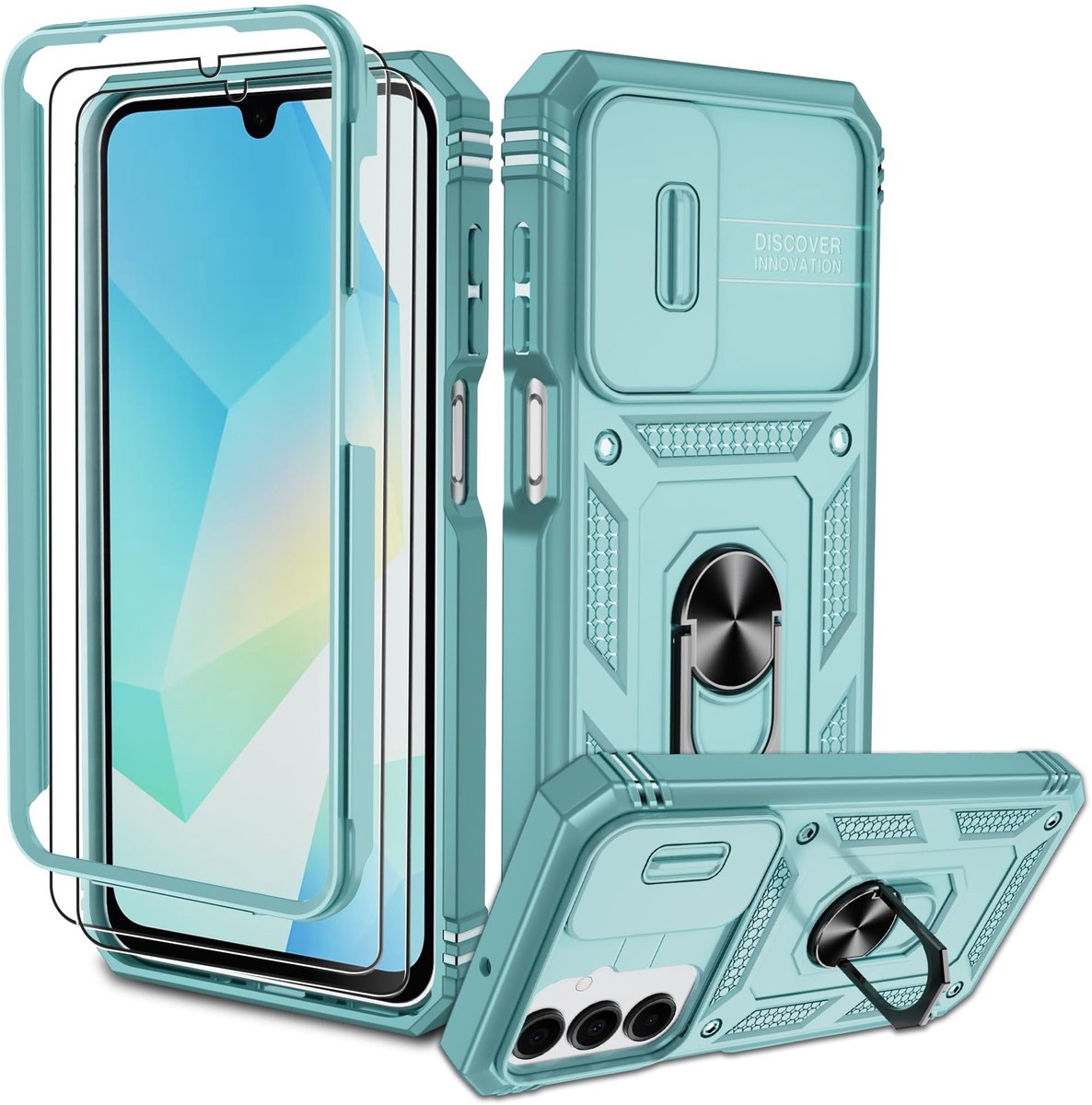 Elzusha - Hoes voor Samsung Galaxy A16 5G met Camera Bescherming en 2 Stuks Beschermfolie