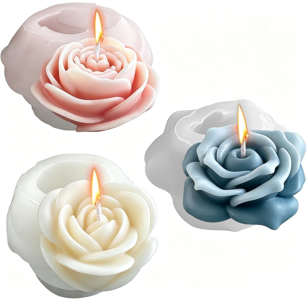 Elzusha - Set van 3 Silicone Bloemvormen voor Creatieve Projecten