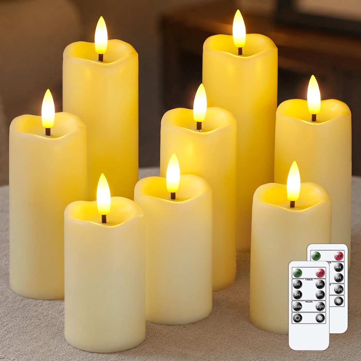 Elzusha - Set van 8 Vlamloze LED Kaarsen met Afstandsbediening en Timer