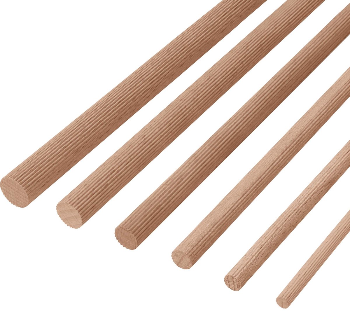 Elzusha - Beuken Houten Stokken - Ø 8 x 1000 mm - 10 Stuks