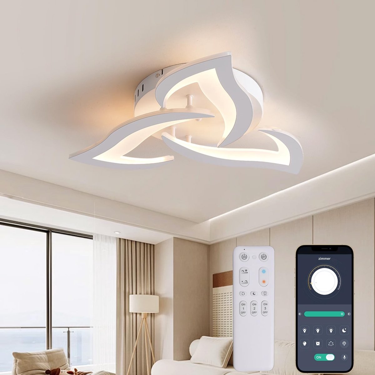 Elzusha - Dimbare Plafondlamp met Geheugenfunctie voor de Woonkamer