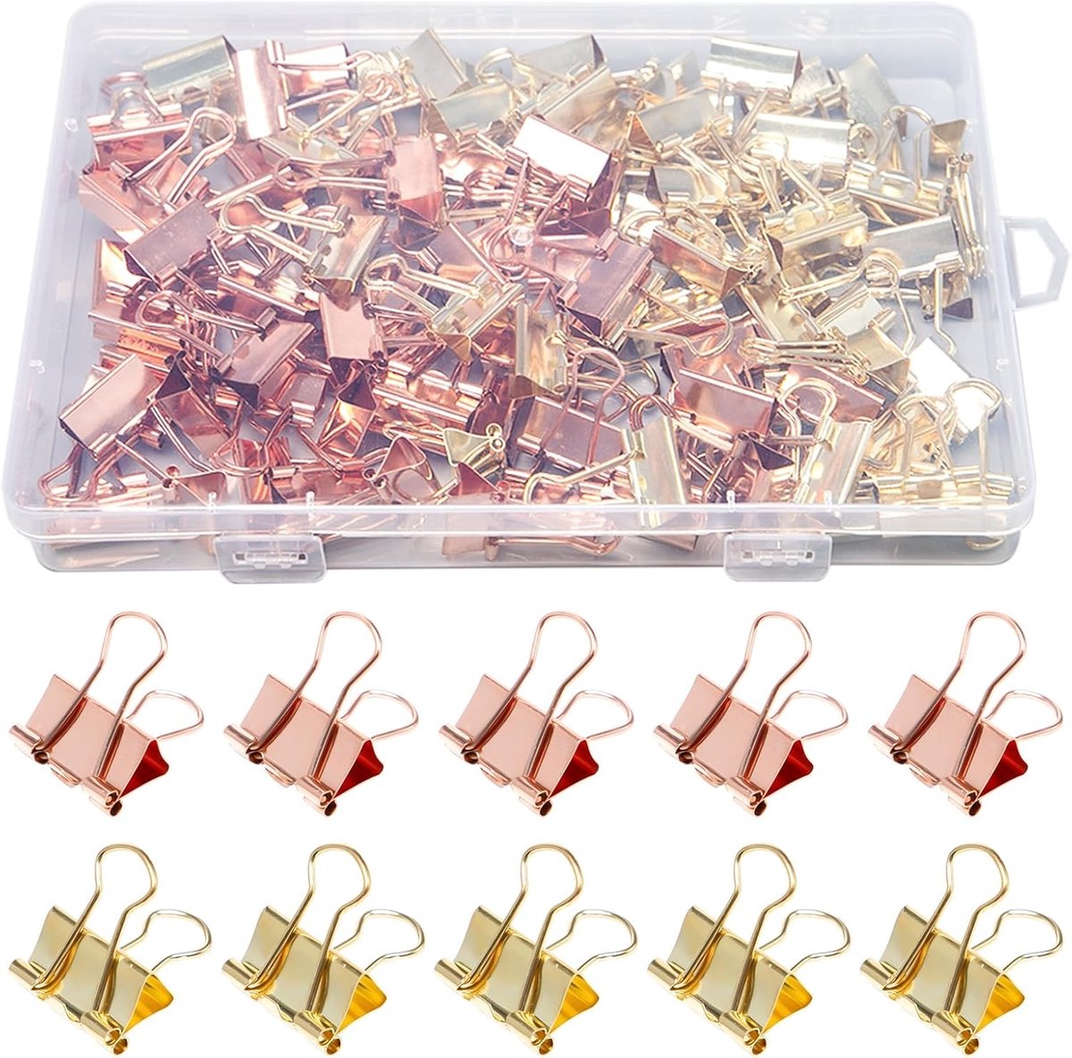 19mm Paperclips in Goud en Roségoud - 100 Stuks Multifunctionele Clips voor Documenten, Bladen en Mappen