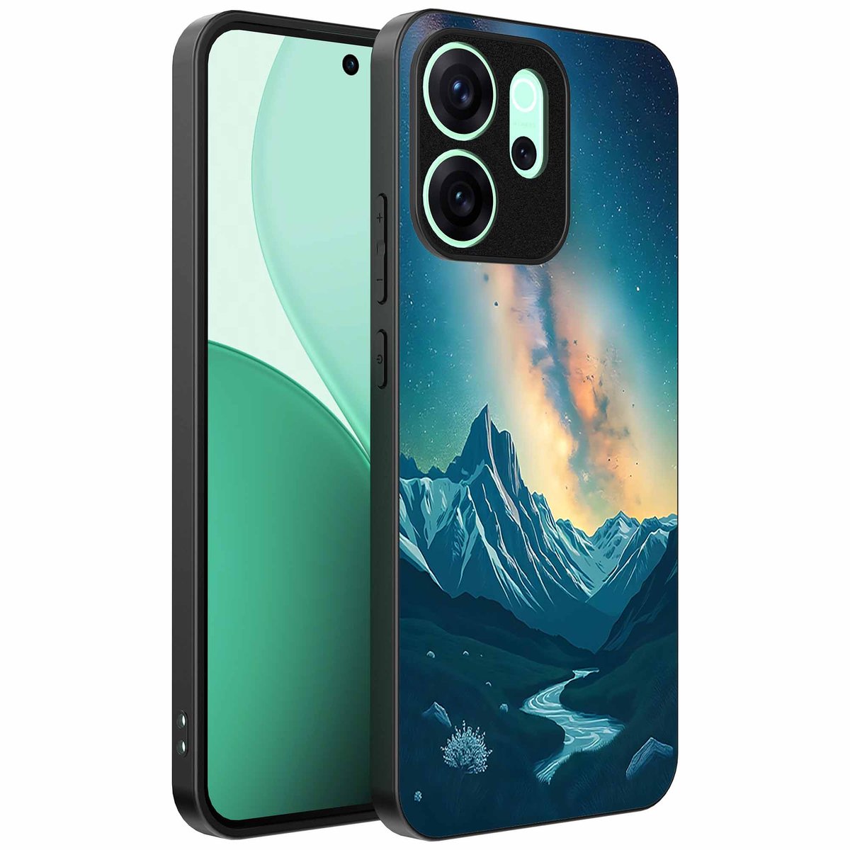 Geschikt voor Oppo Reno 15 Pro Telefoonhoesje met Sterrenhemel Opdruk - TPU Backcover Case With Space And Milkyway Design - Smartphonica geschikt voor Oppo Reno 15 Pro