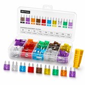 Tolvia Mini Auto Zekeringen Set 120-delig - Steekzekeringen 2A t/m 35A - Inclusief Zekeringtrekker - Universeel voor Auto, Motor, Camper en Vrachtwagen