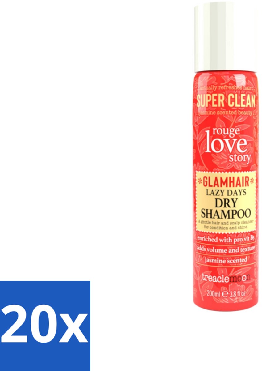 20 x Treaclemoon – Droogshampoo – Rouge Love – 200 ml - Droogshampoo - Fris Haar - Volume Haar - Vet Haar - Haar Verzorging