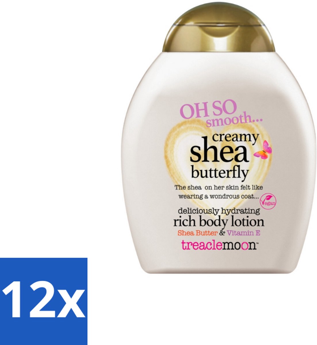12 x Treaclemoon – Bodylotion – Creamy Shea Butterfly – 250 ml - Bodylotion - Shea Butter - Vitamine C - Voedende Bodylotion - Droge Huid