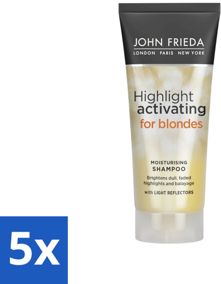 5 x John Frieda – Shampoo – Sheer Blonde Highlight Activating Brightening – Voor highlights – 250 ml - Koffiezetapparaat