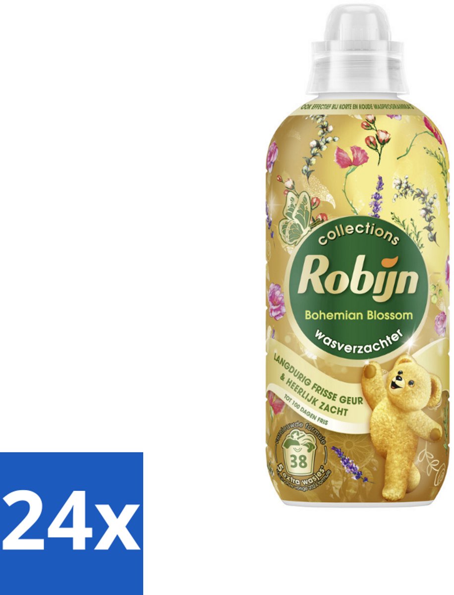 24 x Robijn – Wasverzachter – Bohemian Blossom – 765 ml - Wasverzachter - Bloemige Geur - Wasverzachter Fles - Kleding Verzorgen - Vezels Beschermen