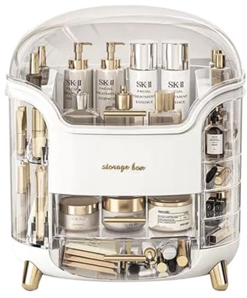 Make-up Organizer Cosmetica Box met Laden en Deksel - Draagbare Beauty Opbergoplossing
