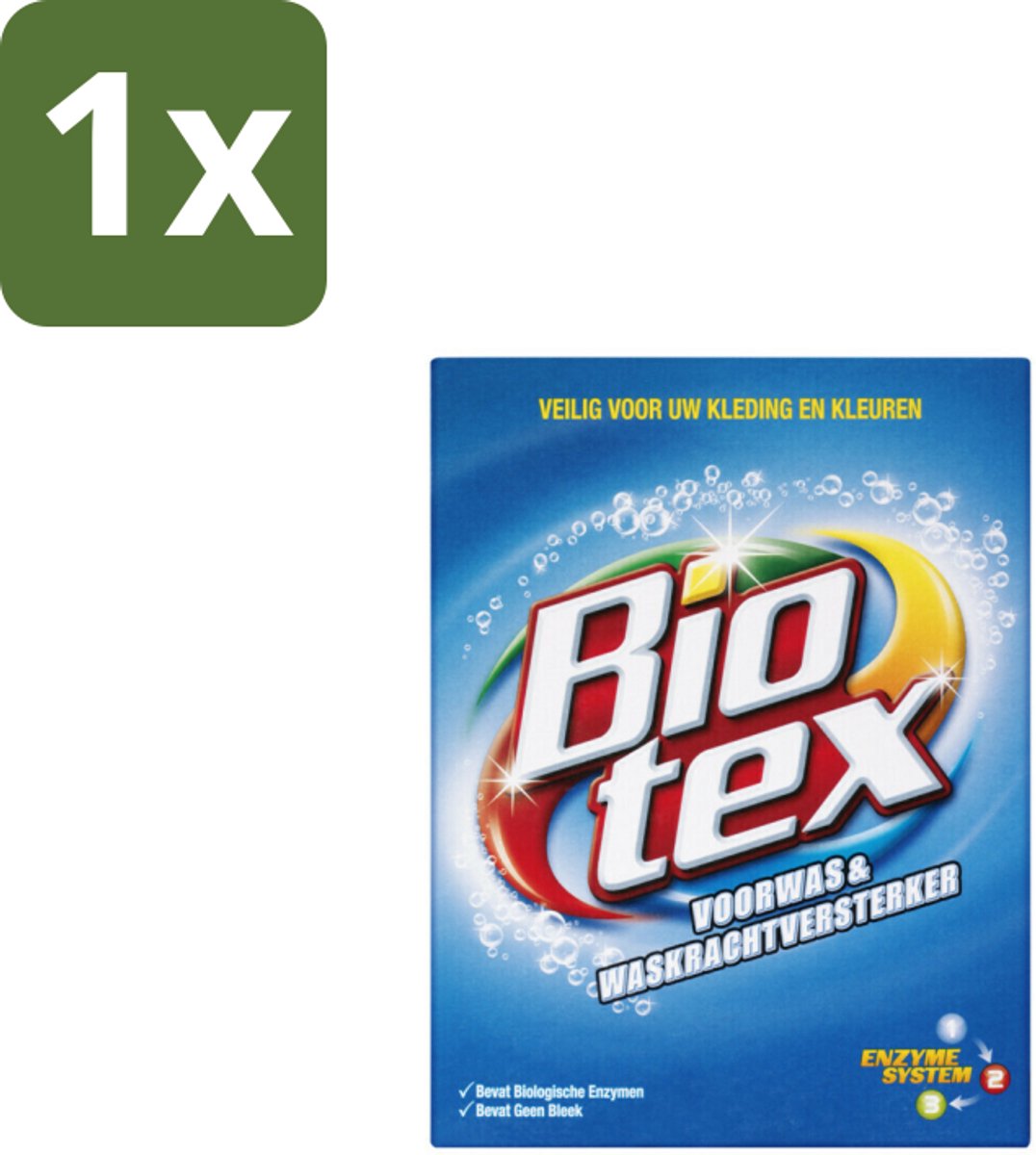 1 x Biotex – Waspoeder - Voorwas & Vlekverwijderaar – Actieve biologische enzymen – 720 g - Waspoeder Voorwas - Vlekverwijderaar - Enzymatische Was - Biologisch Waspoeder - Vlekverwijdering
