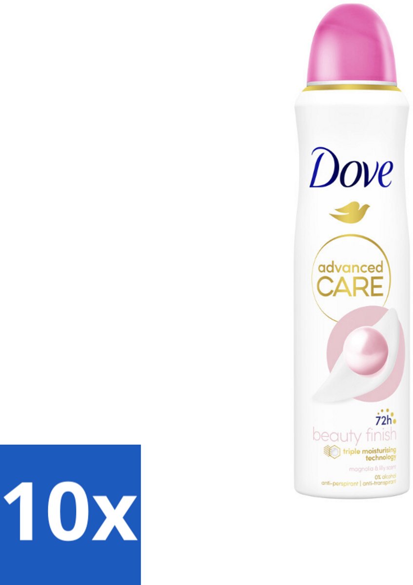 10 x Dove – Deodorant Spray – Beauty Finish – 150 ml - Anti-transpirant Spray - Beauty Finish - Deodorant Spray - Huidbescherming - Stralende Huid