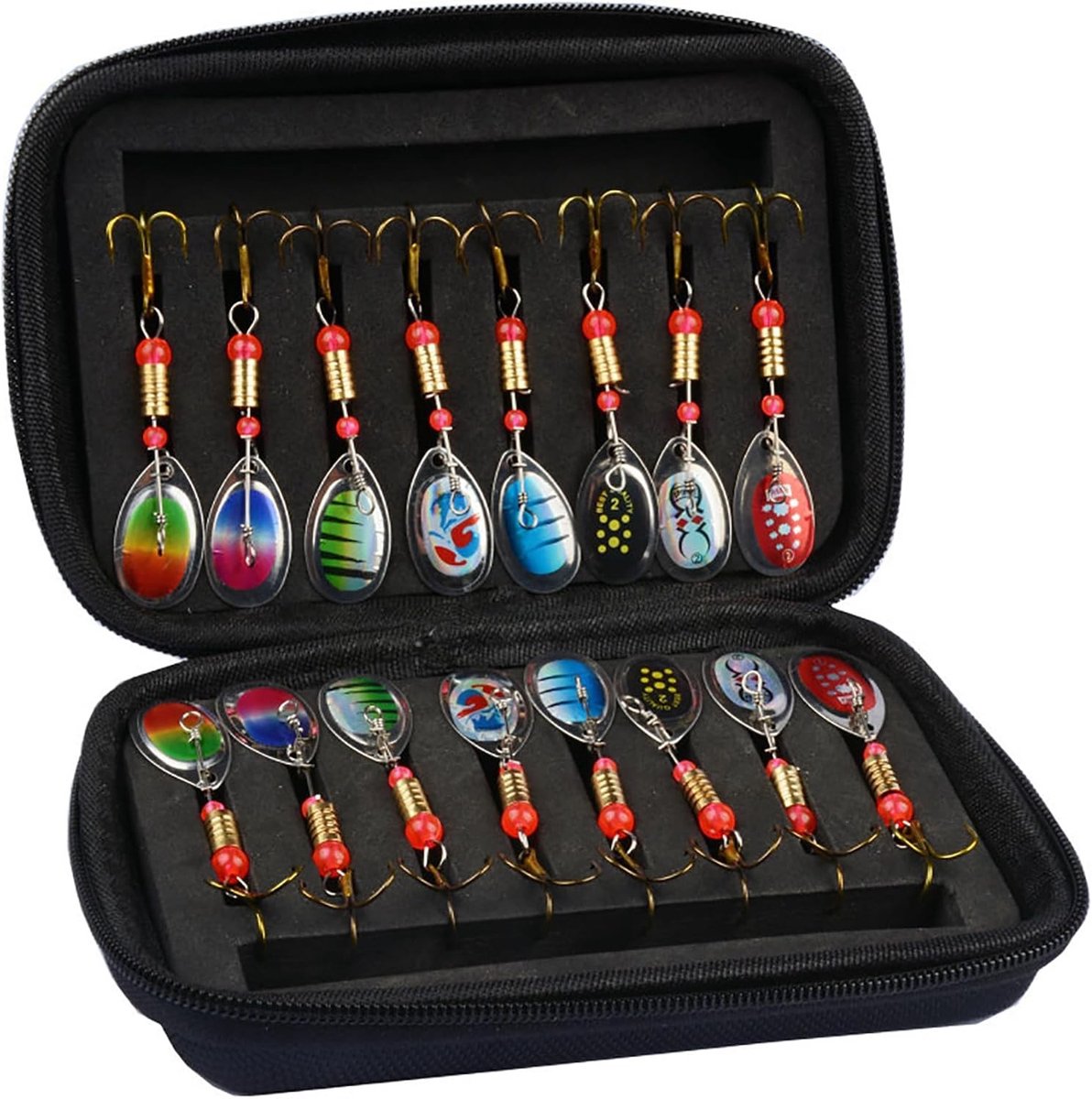 Set van 16 Stuks Lepels voor Snoekvissen - Spinner Lures voor Perch, Zander en Snoek - Waterdichte Visspullen voor Elk Weertype