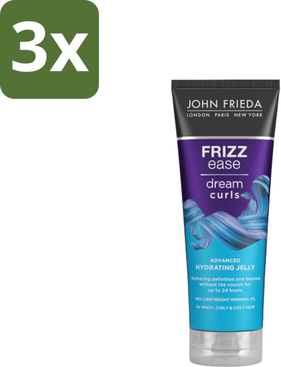 3 x John Frieda – Haarverzorging – Dream Curls Advanced Hydrating Jelly – Intens hydraterend – 200 ml - Kabel - Kabels - Kabelsysteem - Kabelsysteem