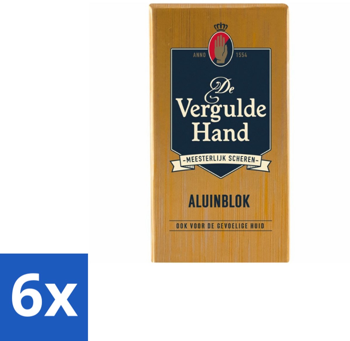 6 x Vergulde Hand - Aluinblok - 75gr - Aluminiumblok - Scheerwondje - Bloedstilstand - Huidverzorging - Scheerirritatie