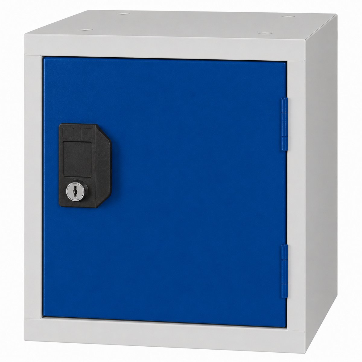 Cube Locker 30 cm – Grijs met Blauwe deur – Afsluitbare Opbergkast
