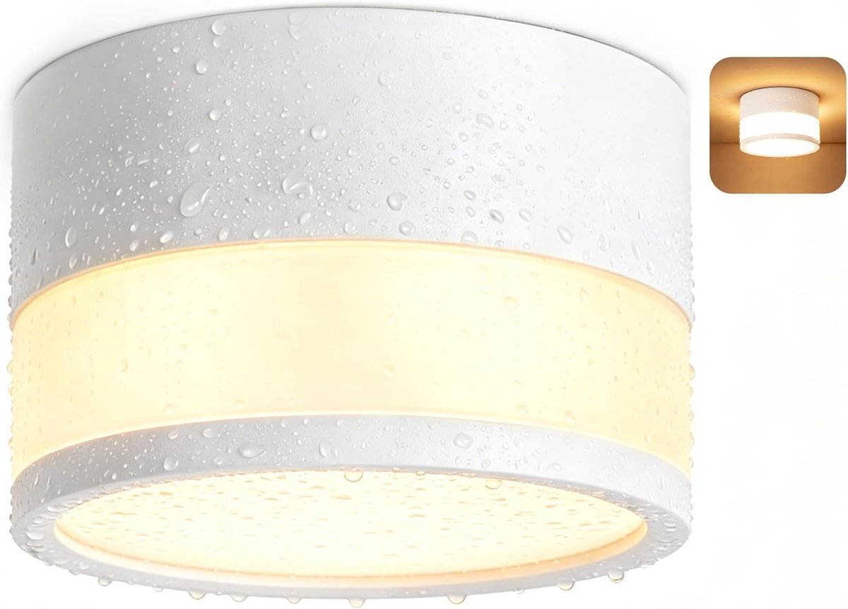 LED Opbouwspot IP65 Waterdicht 12W 1320LM Plafondverlichting 3000K Warm Wit Ø109mm voor Badkamer, Gang en Woonkamer - 1 Stuk