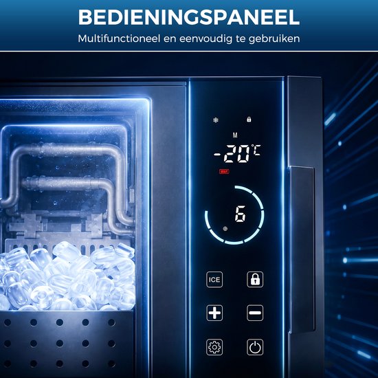 INFFLOW 45L Compressor Koelbox met APP, koelen, vriezen en ijs maken, ECO/MAX-modus -20 °C ~ 20 °C, 12V/24V, 100-240V, met uitschuifbare handgreep en wielen, voor auto, vrachtwagen, boot, camper en camping van INFFLOW — afbeelding 2