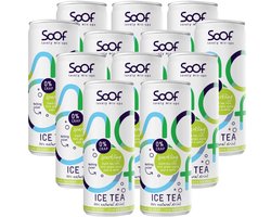 Soof Drinks - Frisdrank 0% Zooi -Sparkling Ice Tea - Black tea, Lime, Mint, Grape, Apple & Pear - blikjes 12 x 250ml