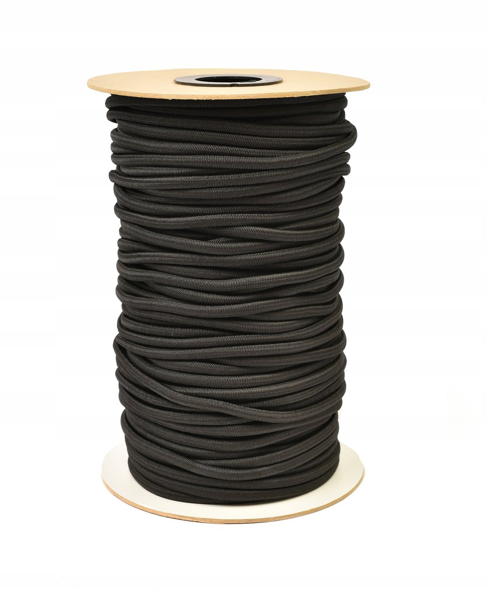 Zwarte Elastische Rubberen Touw 10mm 50m - Sterk & Veelzijdig