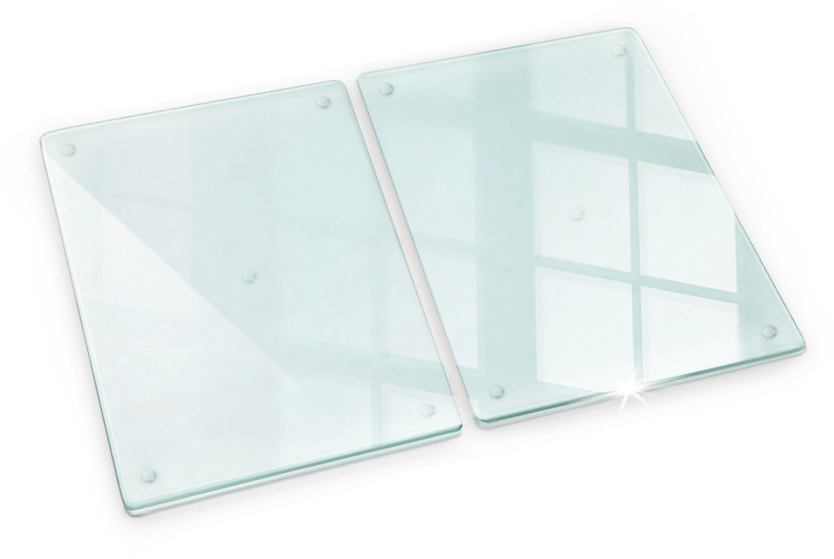 ArtPrintCave - Glazen Keukenplaat Transparant - Set van 2 Platen - 2x40x52 cm - Transparante Keukenbescherming - Glazen Wandplaat voor de Keuken