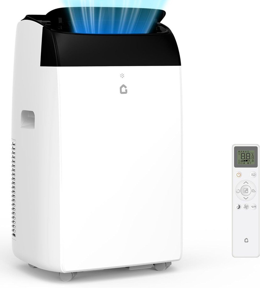 Mobiele airconditioning, 12000 BTU, mobiele airconditioning met afvoerslang, 4-in-1, stille airconditioning, <52 dB + - ShopVlot