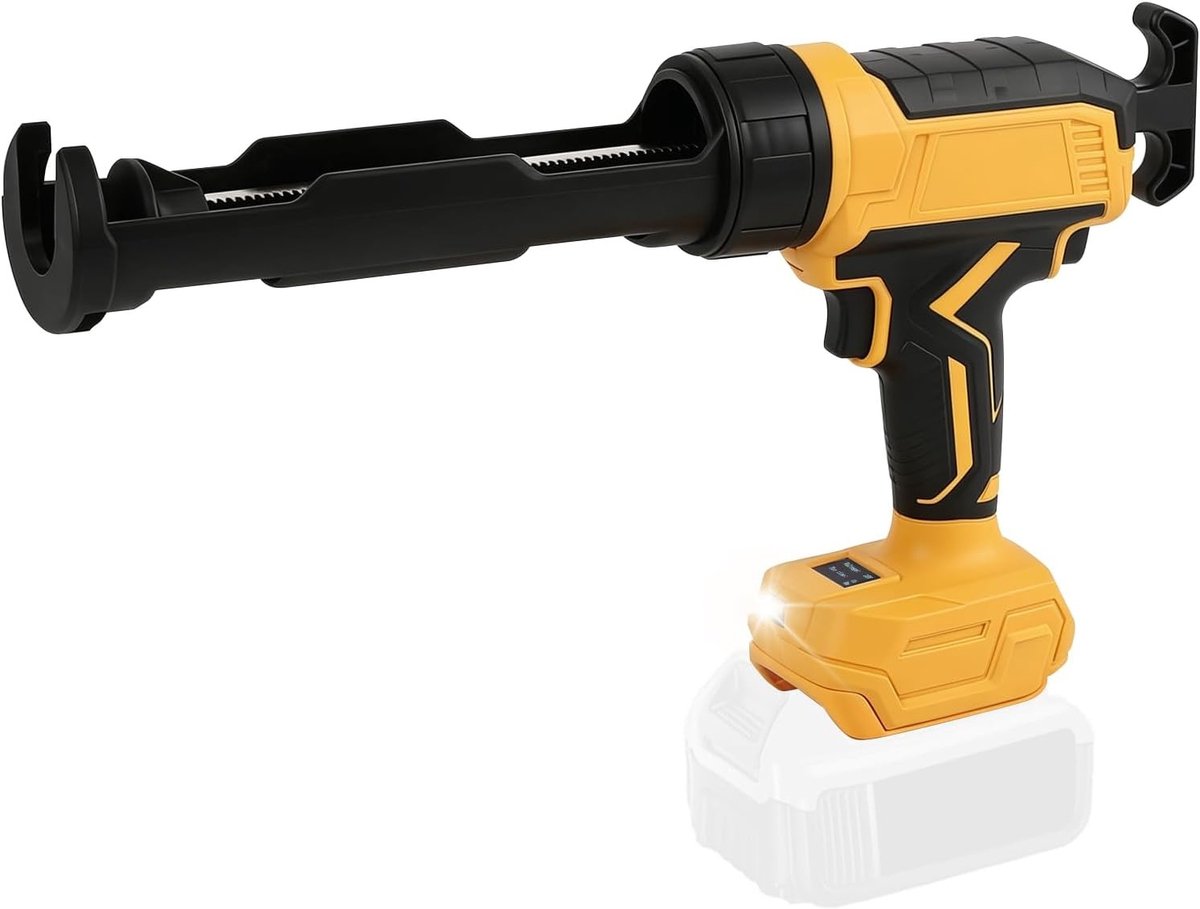 Draadloze Kitpistool voor 300ml Cartridges met 6-Snelheden en LED-Licht, Antidruppelfunctie voor Vullen en Afdichten, Perfect voor Klussen en Renovaties