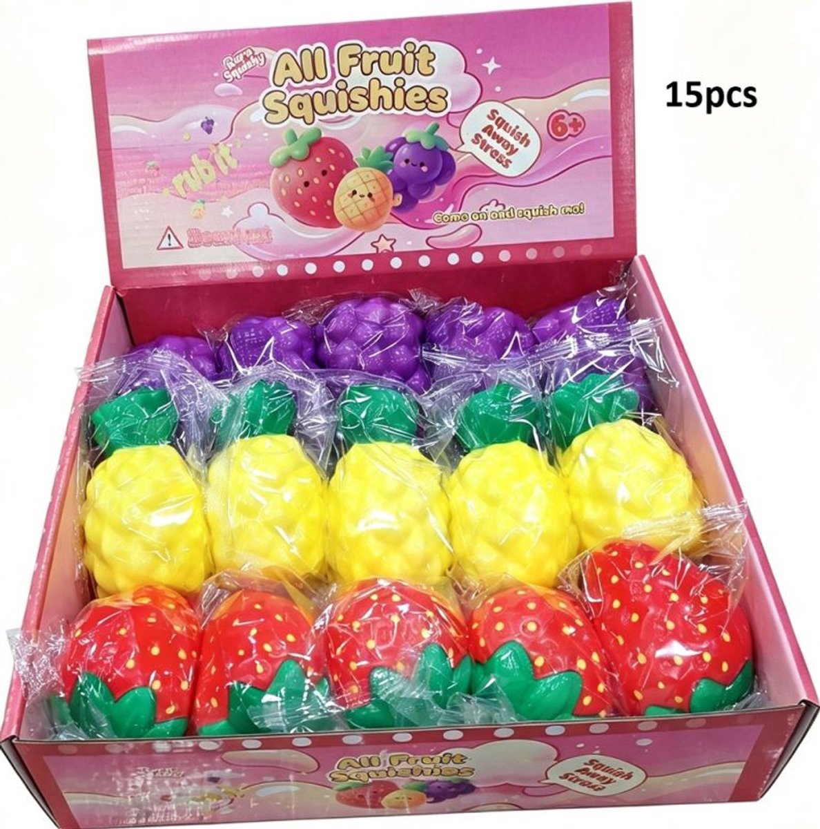 Squishy Slow Rise - Fruit 9 cm - aardbei/strawberry - 1 stuks