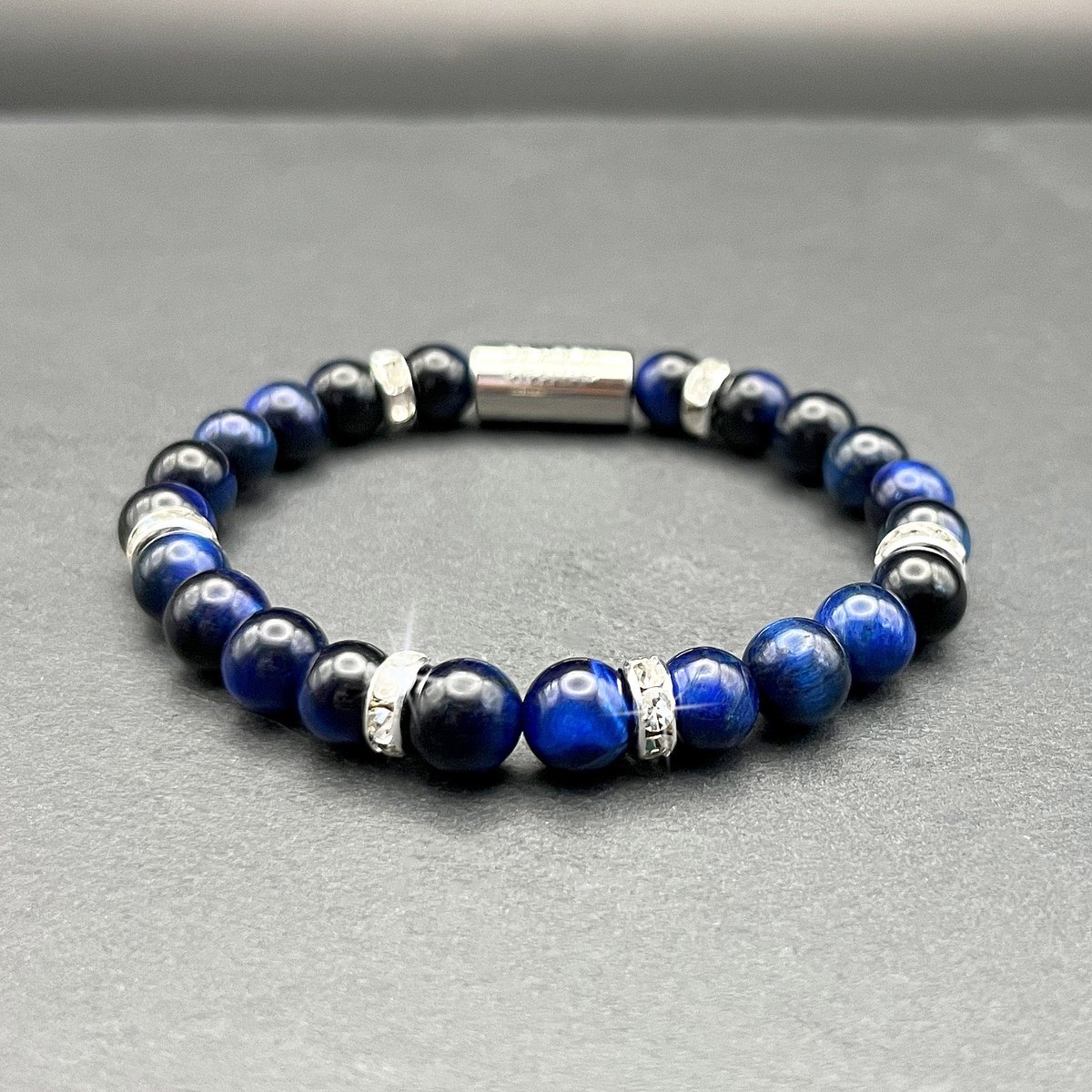 Dragon Bracelets® - Dames Armband - Essentials Monaco - Natuurstenen - Blauw - Wit