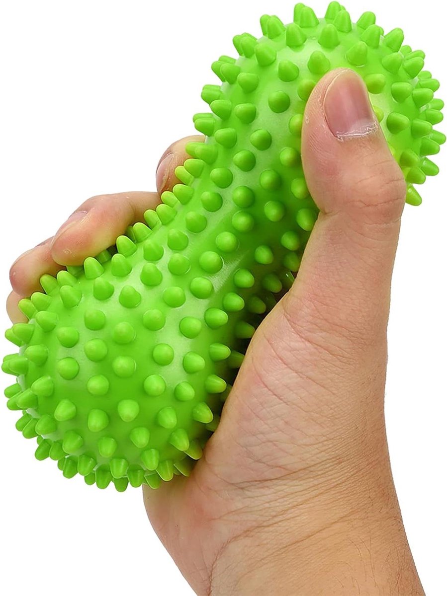 Massagebal - Spierbal - Spierontspanning - Stevige spikes - 15 cm - Groen