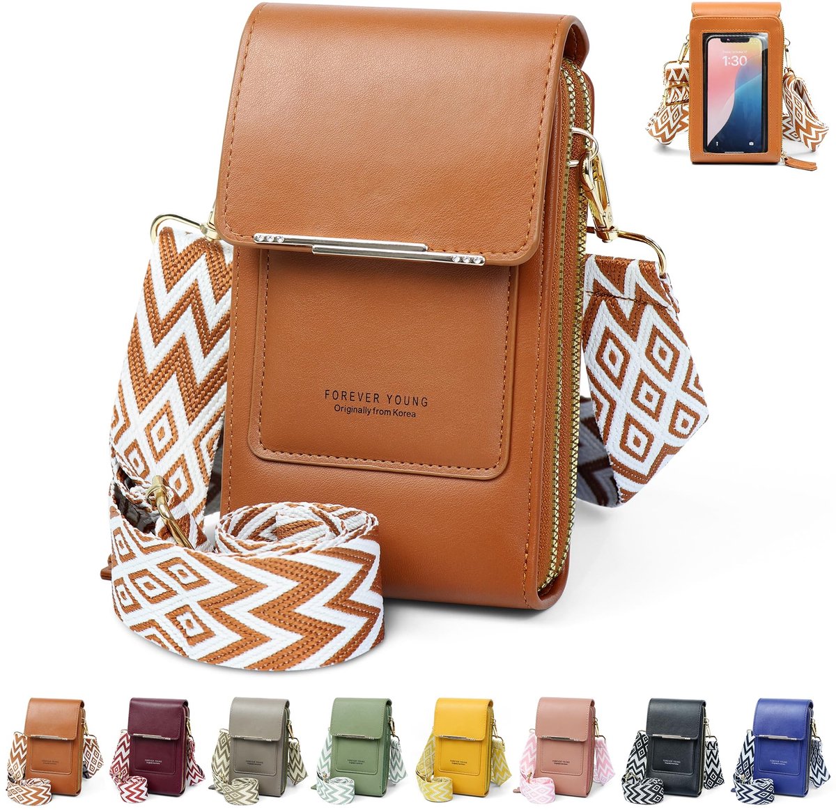 Elzusha - Dames schoudertas van PU leer - Ideaal als crossbody tas