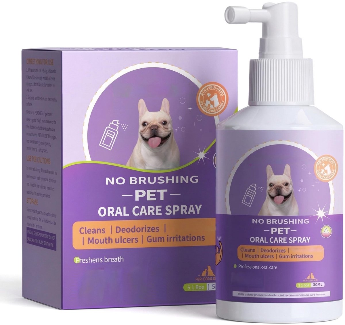 Elzusha - Tandspray voor Huisdieren, Frisse Adem en Tandverzorging, 50ml