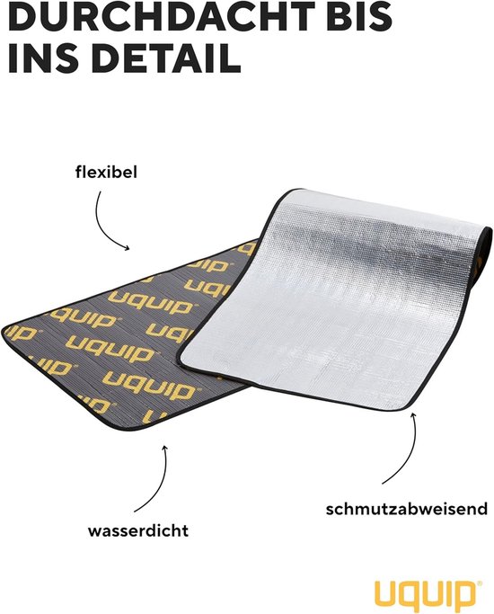 Isolatiemat - Schuimrubber mat - Kamperen en Hiken - Kou en Vocht Werend - 190 x 55 cm - Grijs/Geel — afbeelding 3