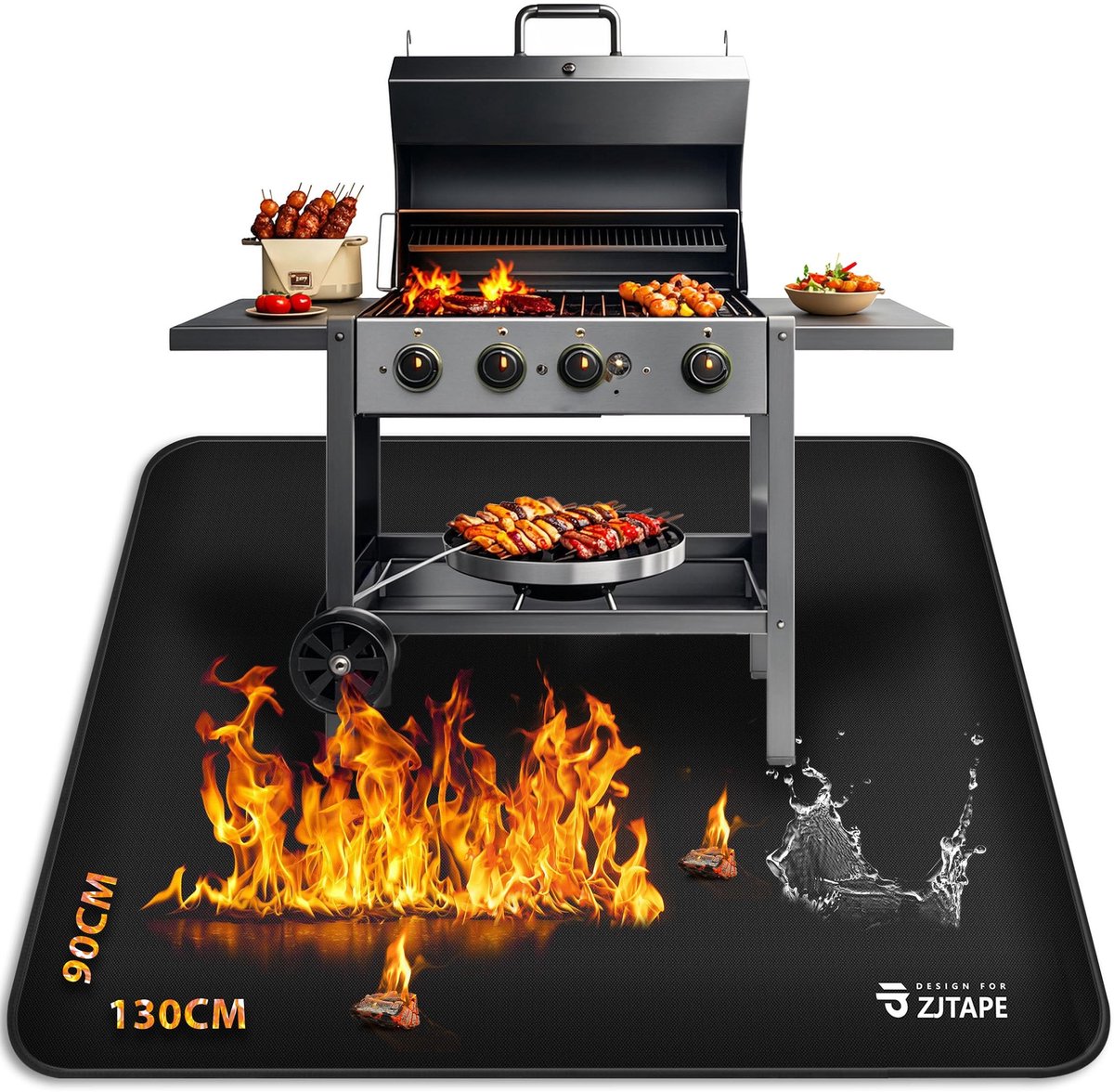Elzusha - Vuurvaste Grillmat voor BBQ en Open Vuur - 130x90cm