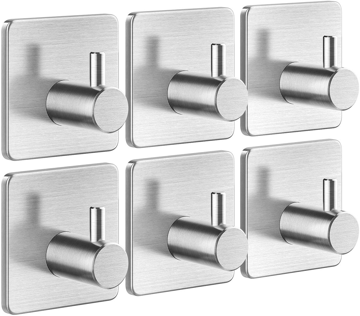 Elzusha - Zelfklevende Handdoekhaken RVS - Set van 5 - Zilver