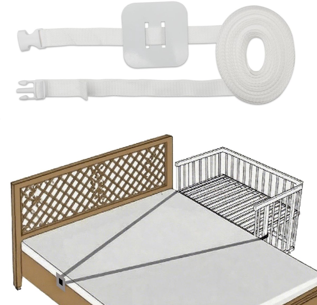 Elzusha - 8 Meter Bevestigingsriem voor Babybed