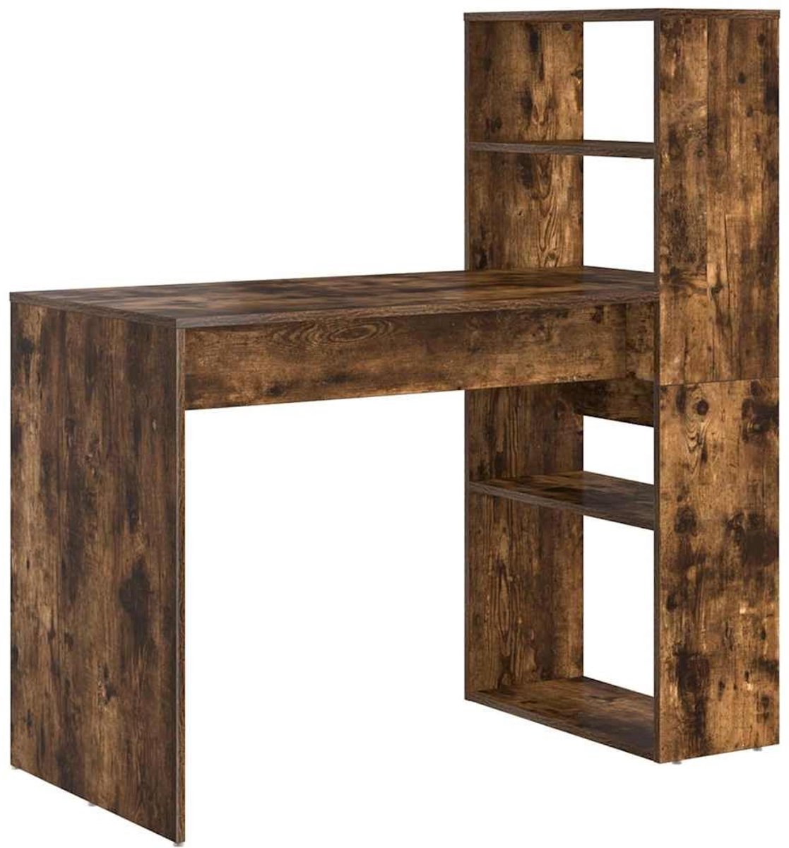 Elzusha - Modern Rechthoekig Bureau van Hout in Gerookt Eiken