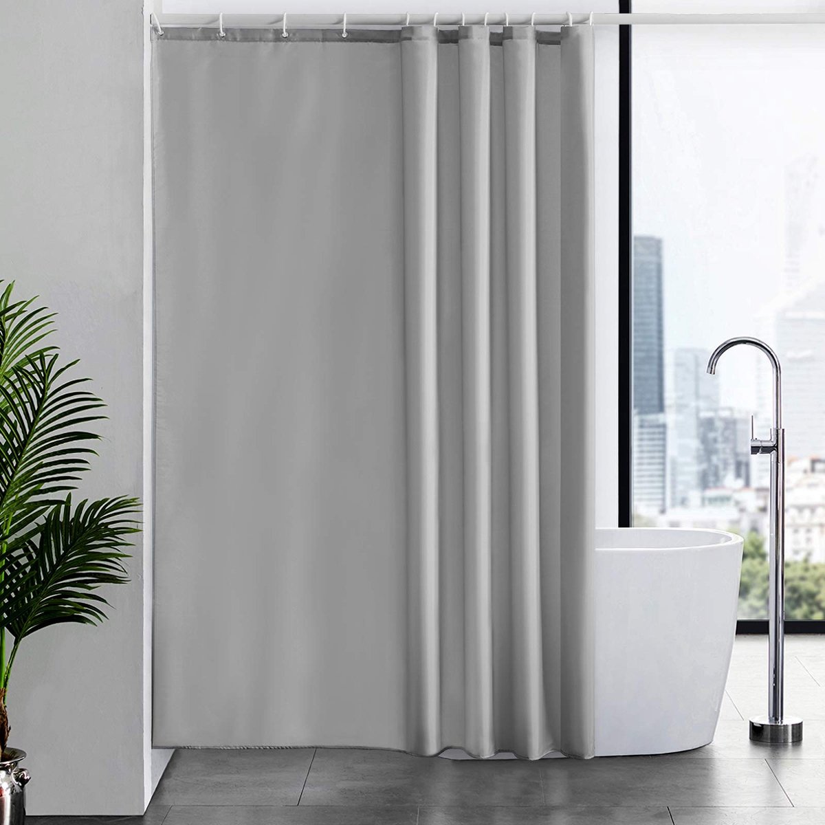 Elzusha - Douchegordijn Anti-Mold Polyester Waterdicht 180x210cm met 12 Haakjes